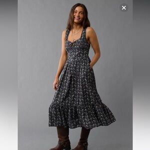 American Eagle Outfitters Corset Floral Midi Dress